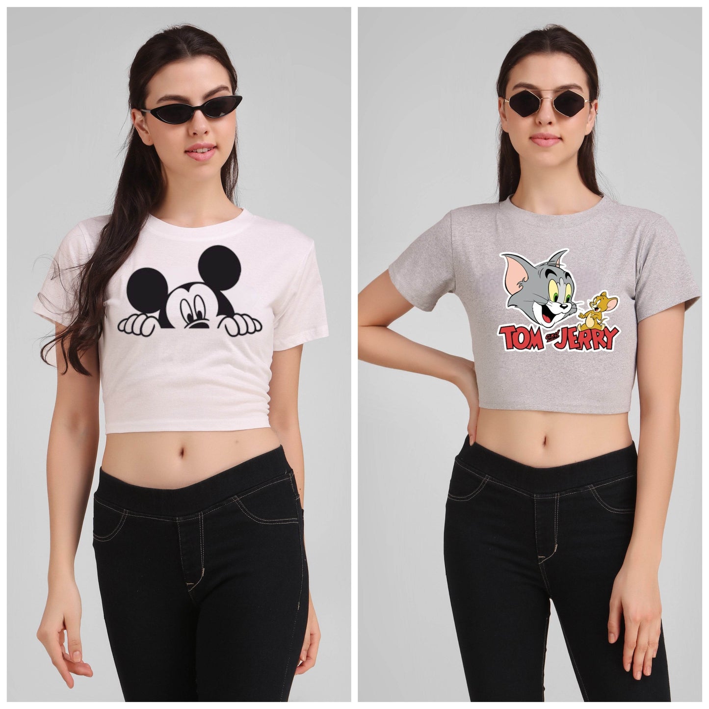 Womens Crop Printed Tshirt - Befaltu