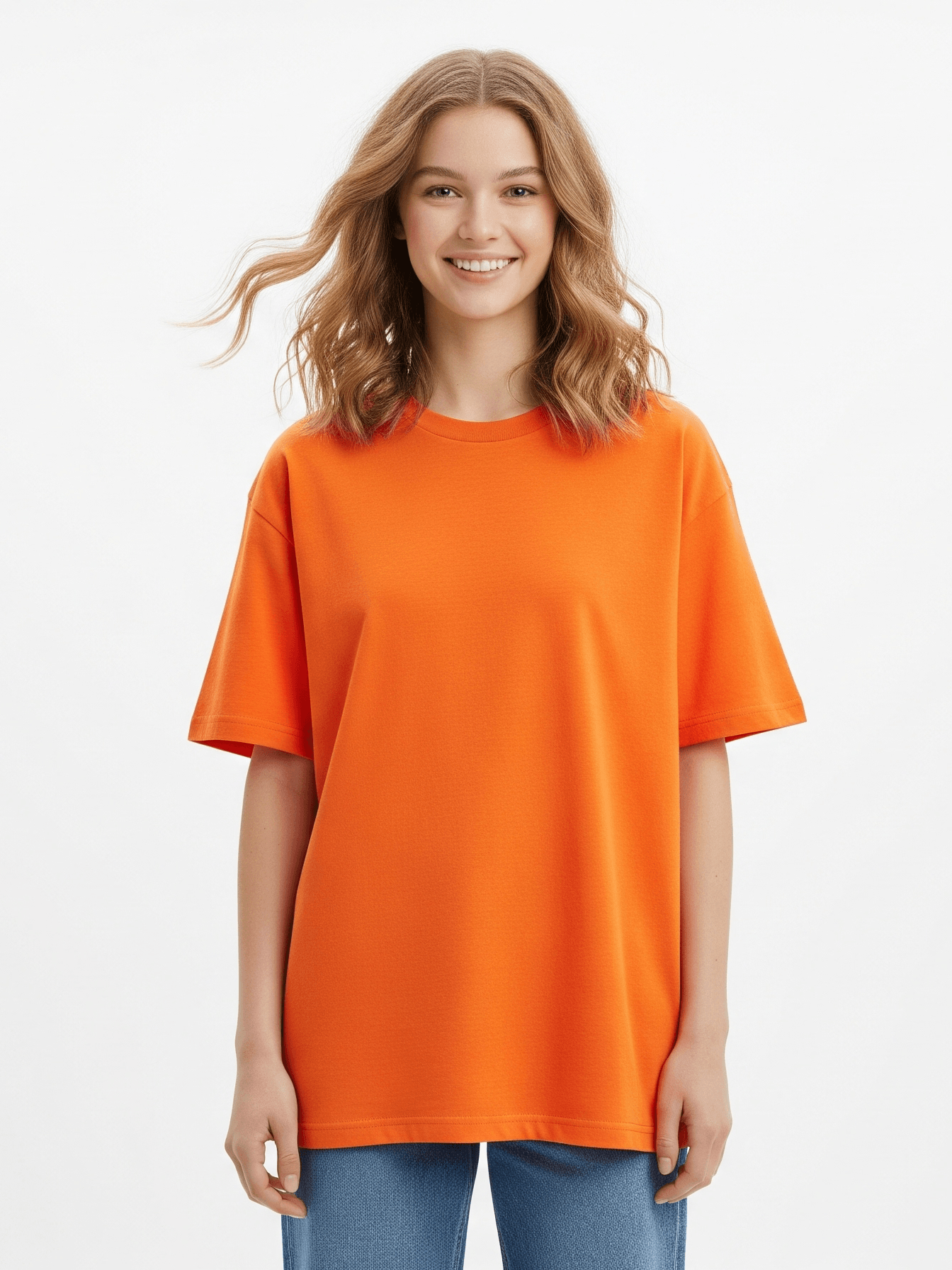 Orange Women's Oversized T-Shirt - Essential Comfort Tee - Befaltu