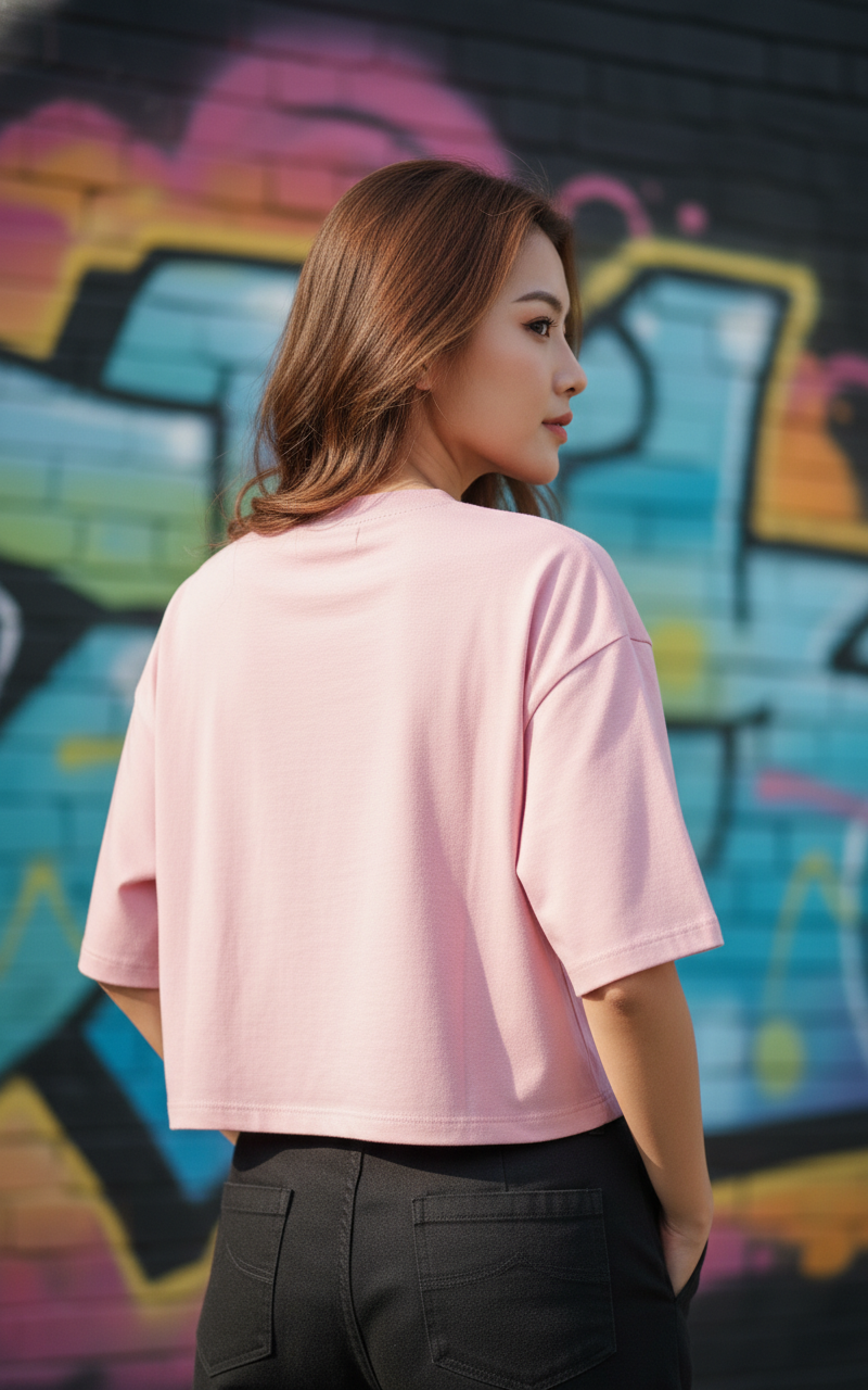 Rubik's Math Equation Crop Top Pink