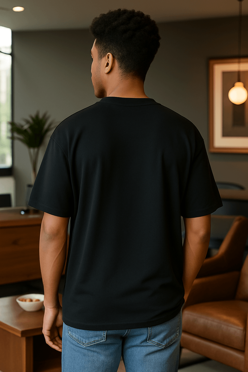 Navy Blue Oversized Men's Cotton T-Shirt Befaltu - Befaltu