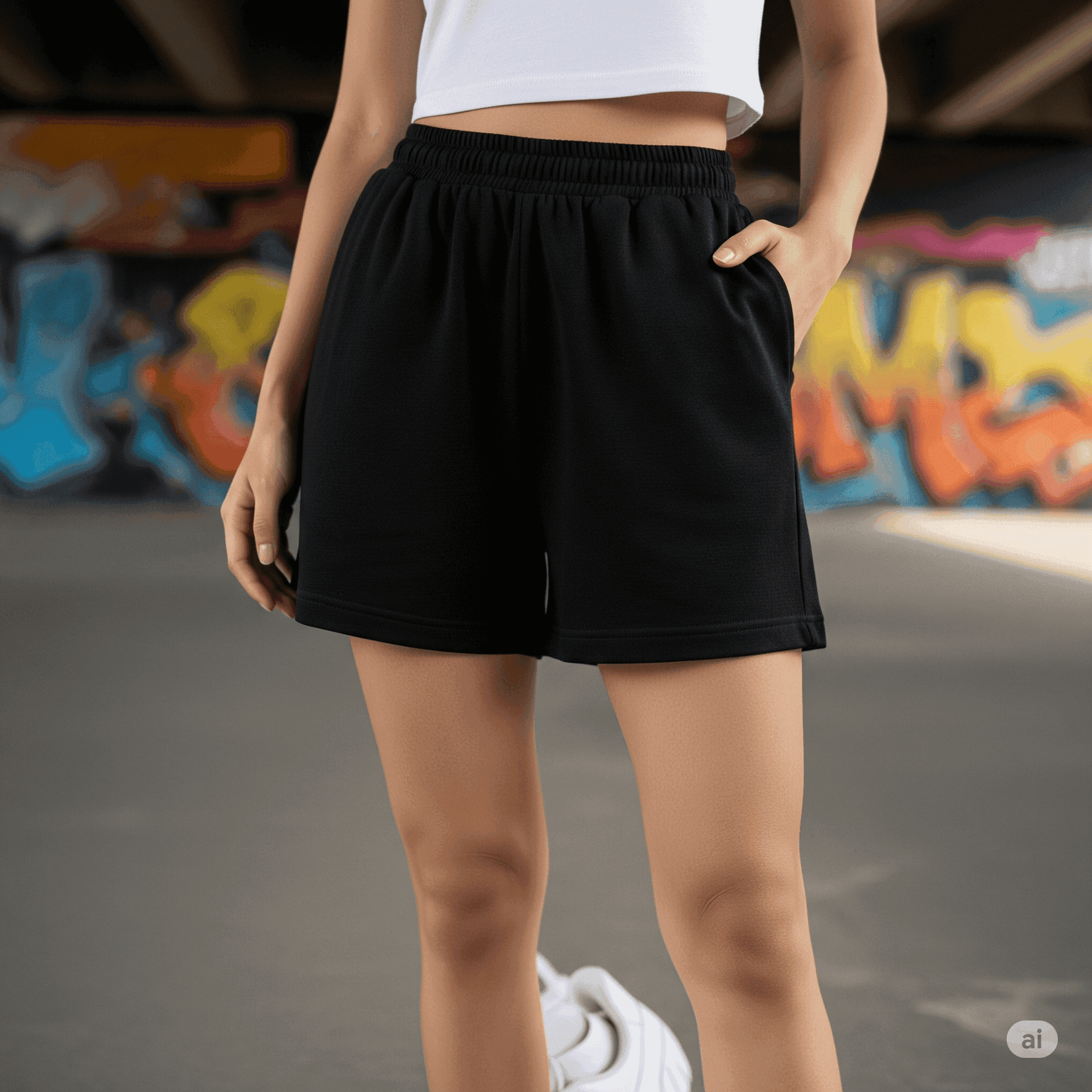 Women's Sky Blue Casual Shorts | Loose Fit Athleisure Shorts | Befaltu - Befaltu