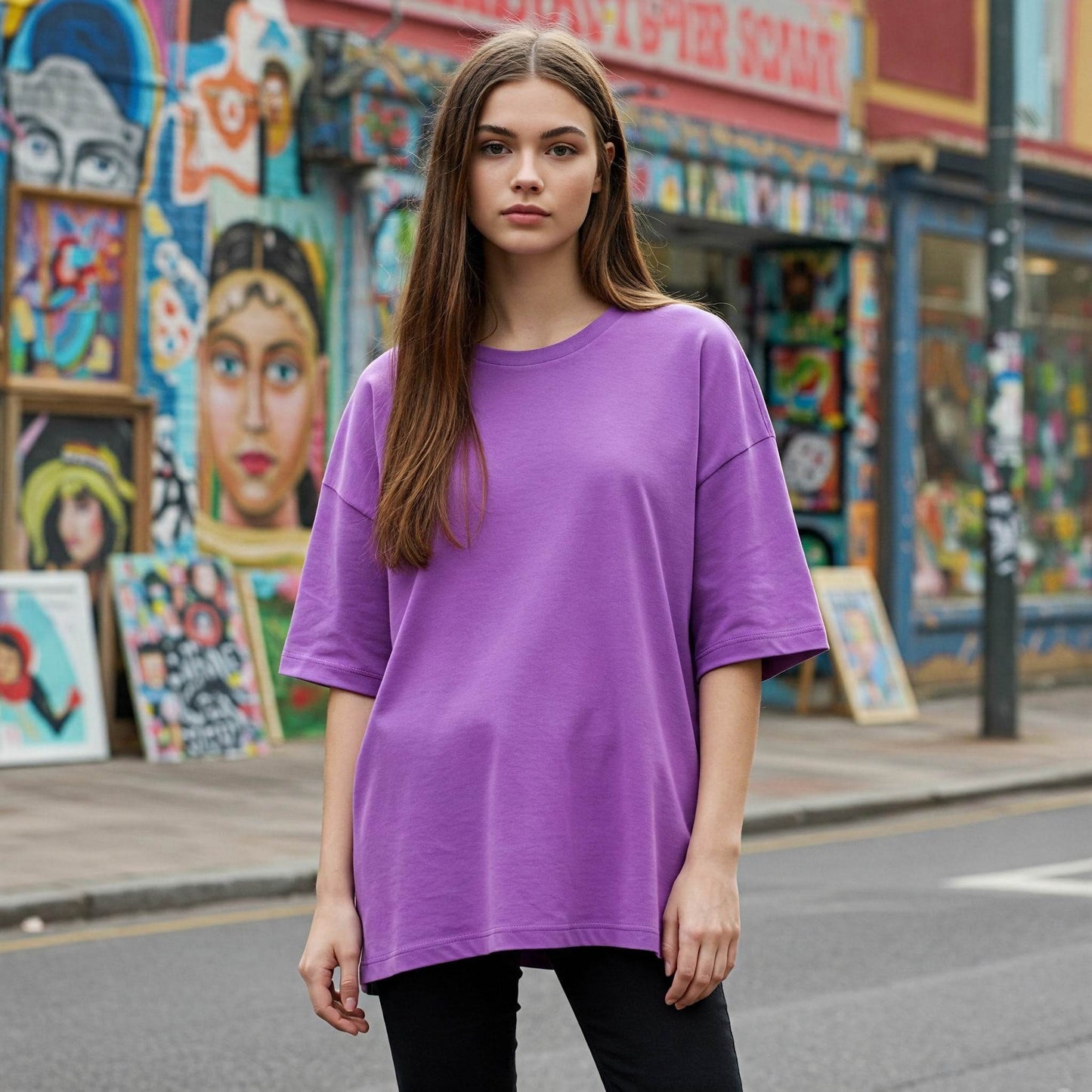 BEFALTU Women's Comfort Fit Oversized Red T-Shirt - Befaltu