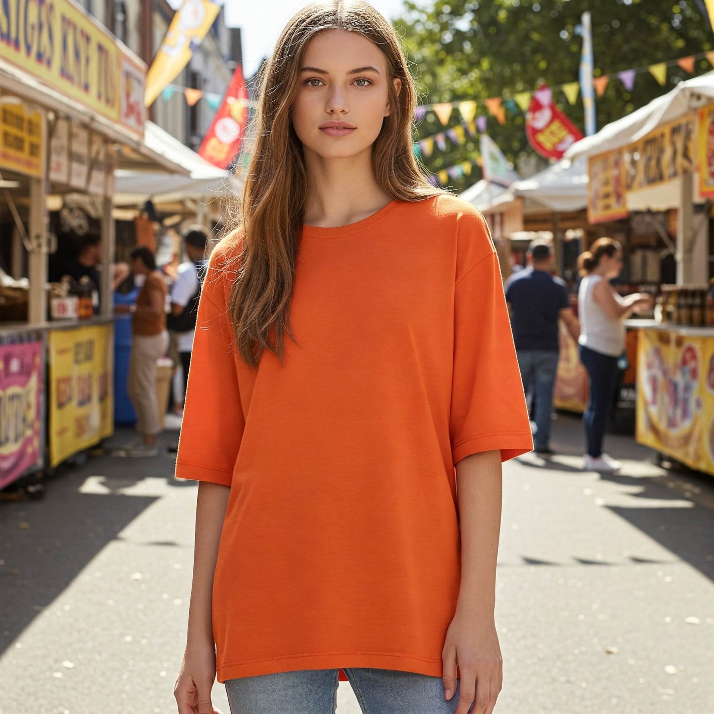 BEFALTU Women's Comfort Fit Oversized Red T-Shirt - Befaltu