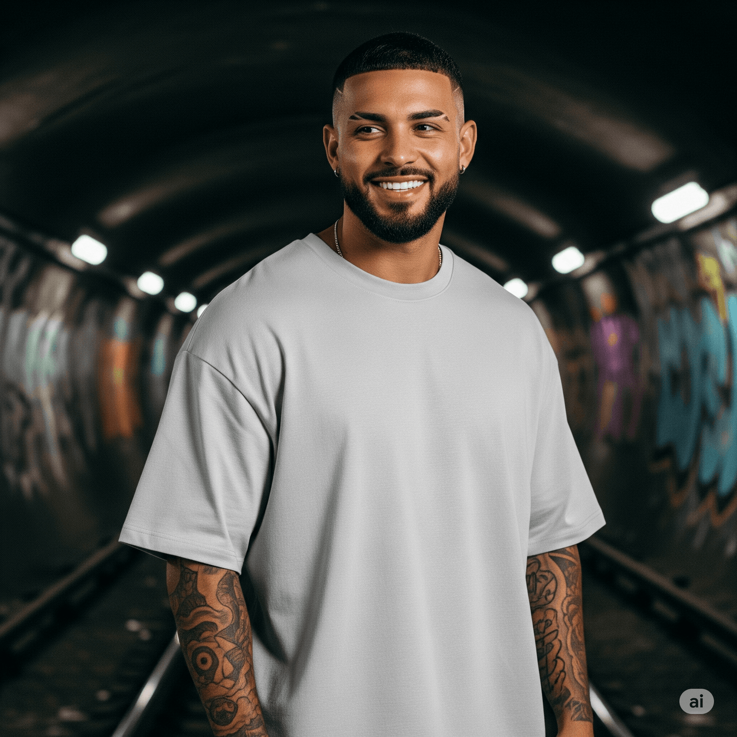 White Men's Oversized Fit Crew-Neck T-Shirt (Plain) - Befaltu (Essential Comfort Tee) - Befaltu