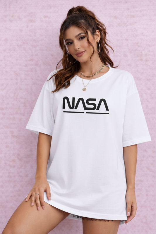 BEFALTU “Space Minimal” Oversized  WHITE  T-Shirt for Women
