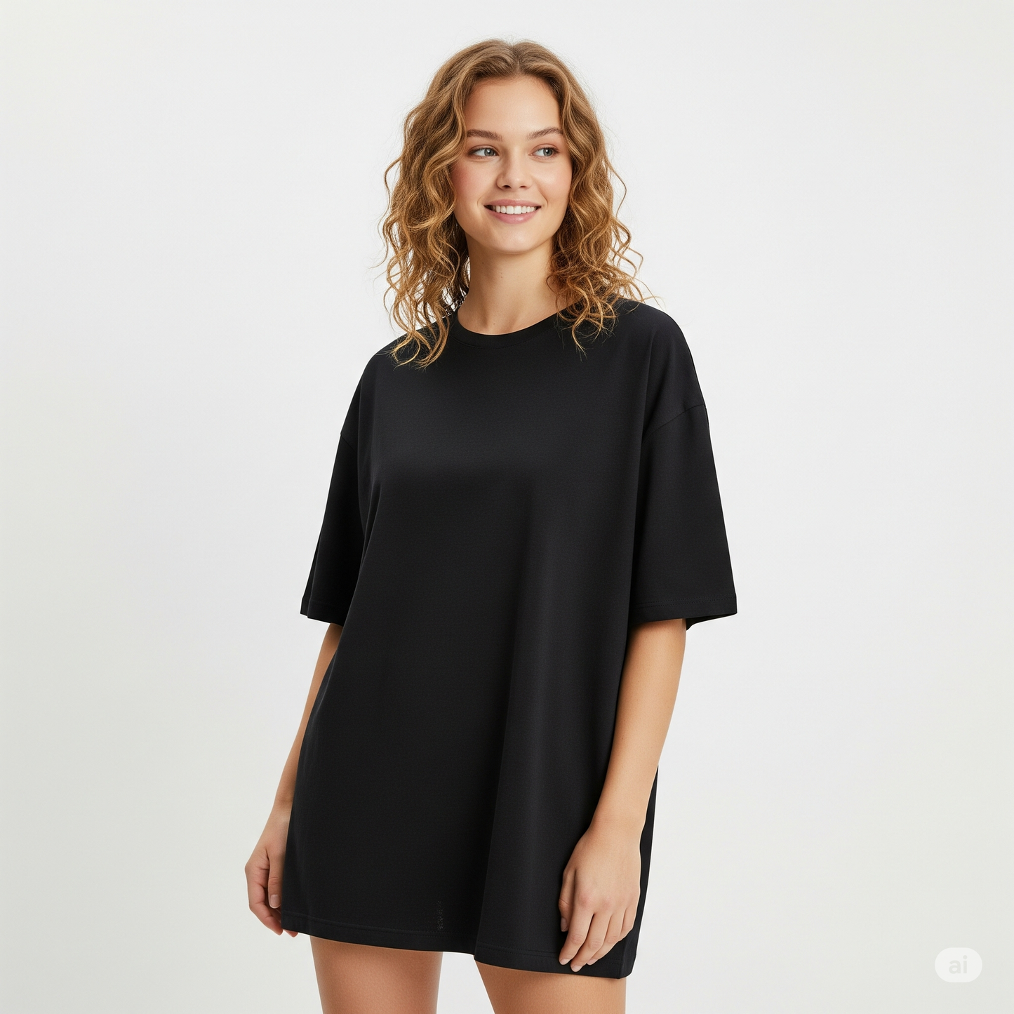 Black Oversized T-Shirt - 'Ahhh, Monday!' Courage the Cowardly Dog Graphic