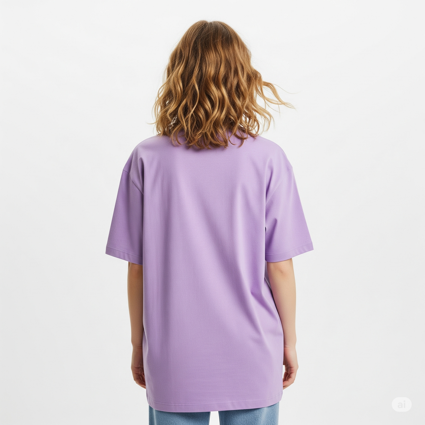 Lavender Women's Oversized Fit Crew-Neck T-Shirt - Essential Comfort Tee