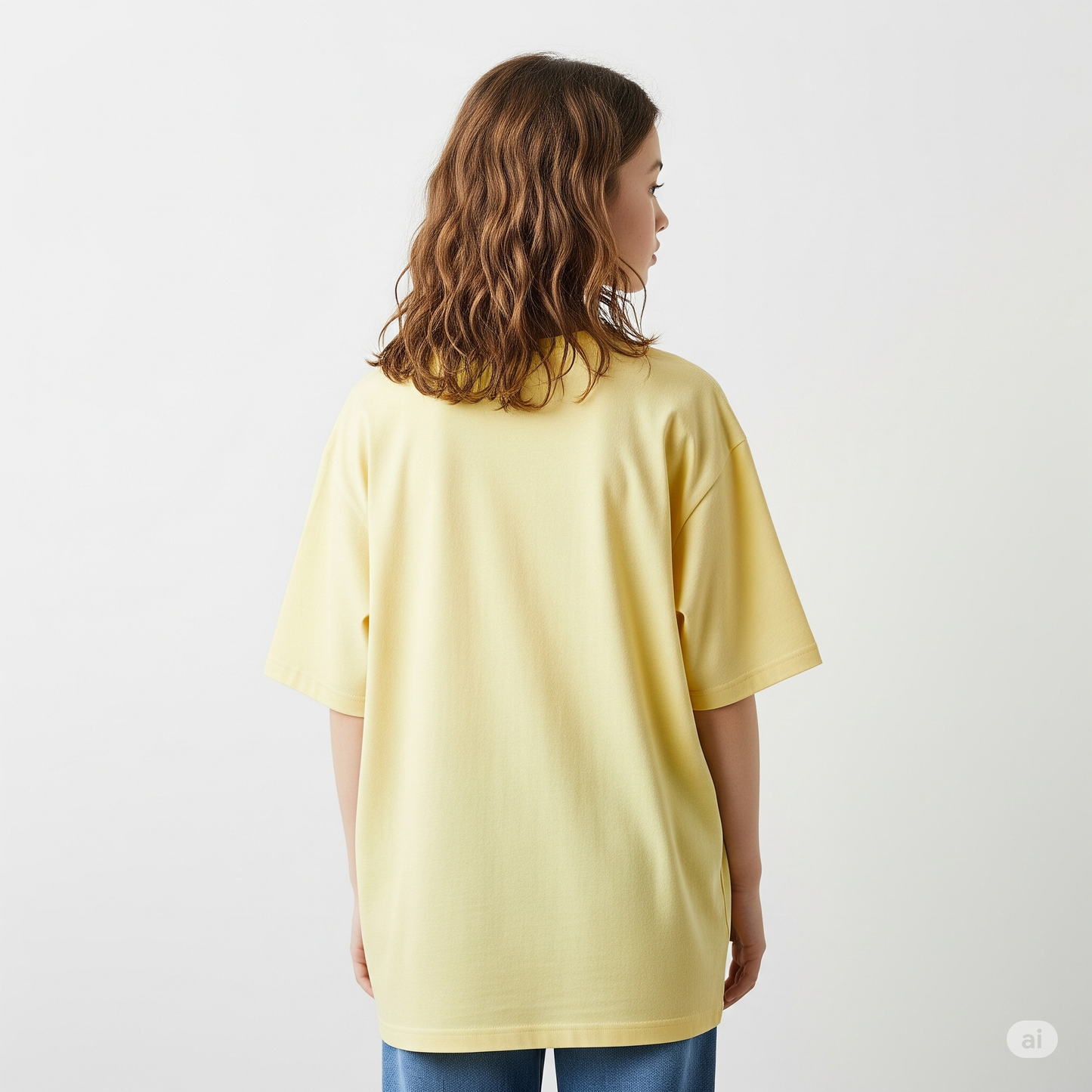 Lemon Yellow Women's Oversized Fit Crew-Neck T-Shirt - Essential Comfort Tee