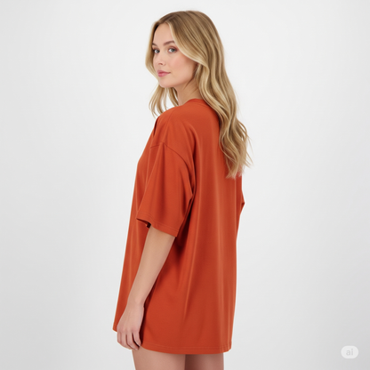 Orange Women's Oversized T-Shirt - Essential Comfort Tee