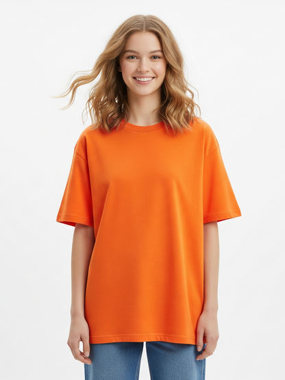 Orange Women's Oversized T-Shirt - Essential Comfort Tee