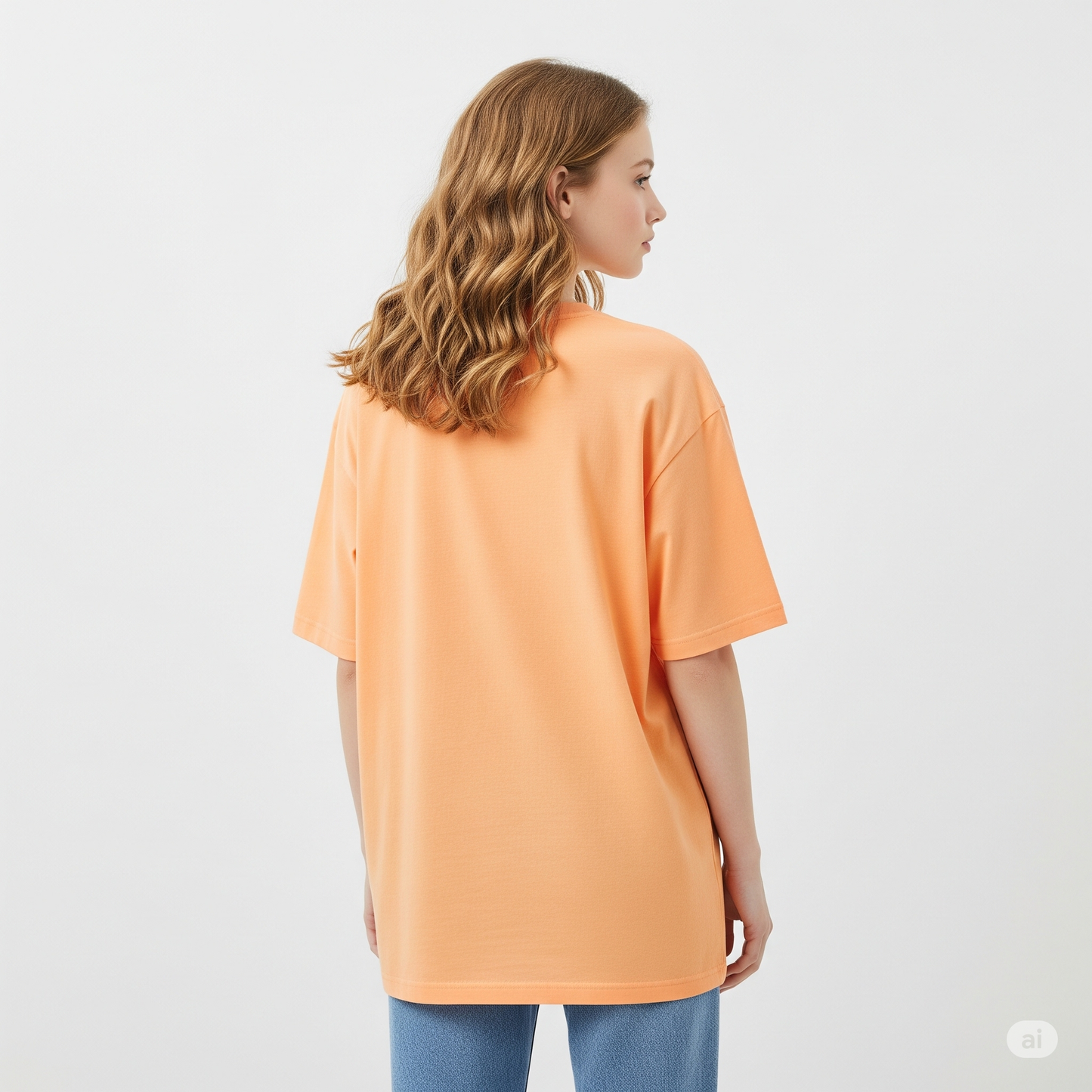 Peach Women's Oversized Fit Crew-Neck T-Shirt - Essential Comfort Tee
