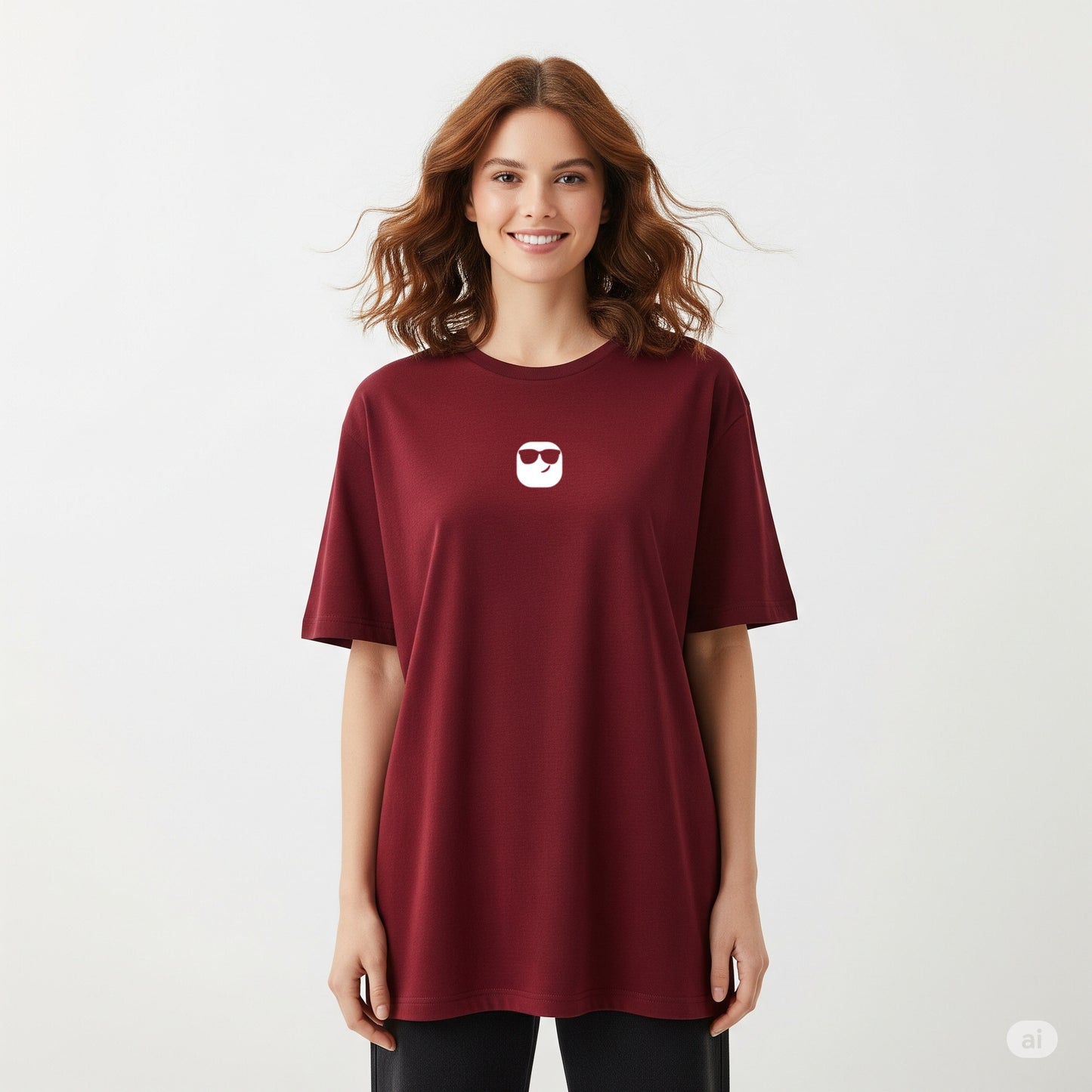 Maroon Oversized T-Shirt - Squid Game Graphic Print
