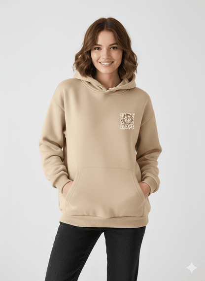 Tan/Beige Women's Oversized Hooded Sweatshirt - Befaltu