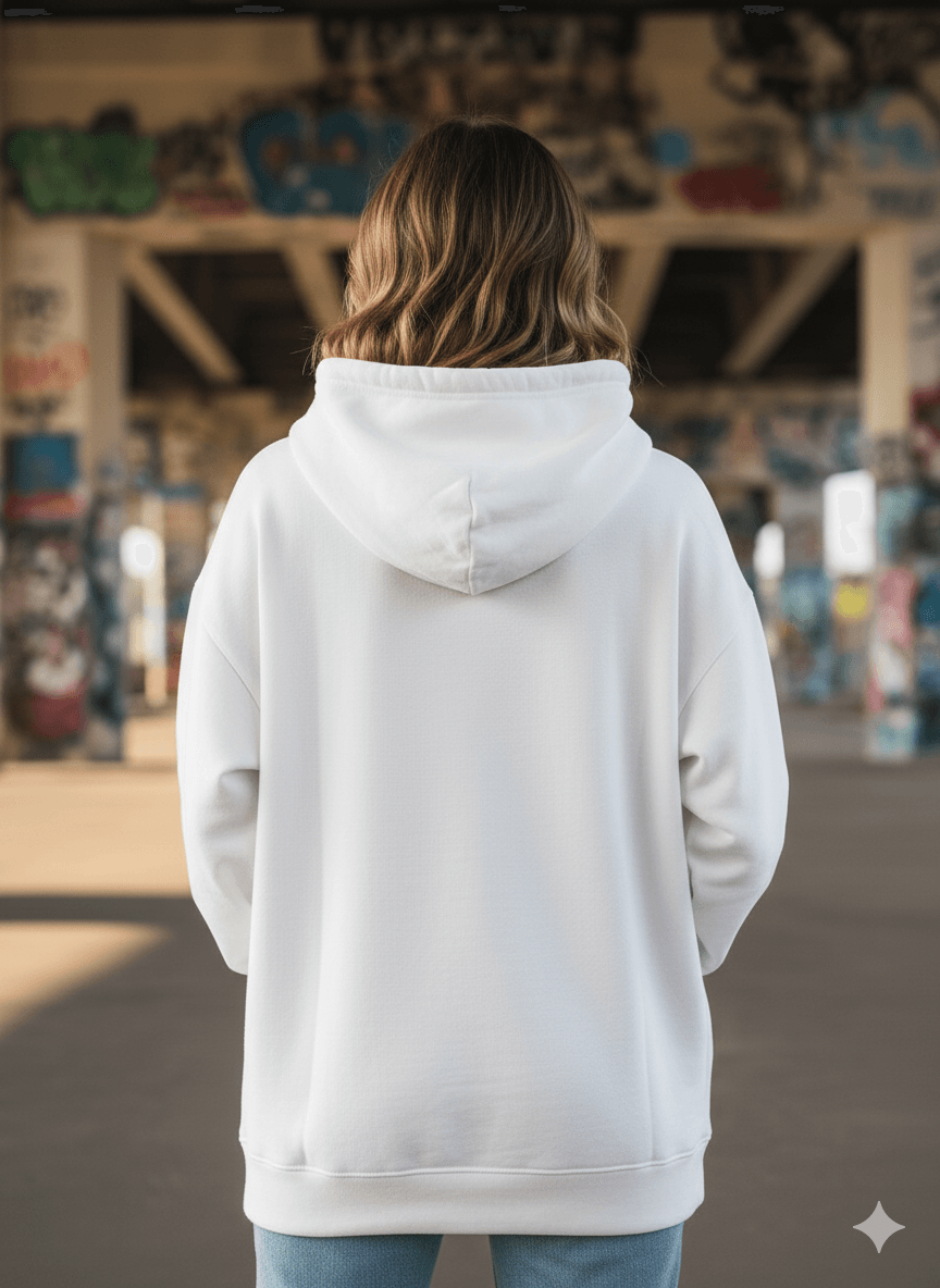 White Women's Oversized Tunic Hoodie - Befaltu