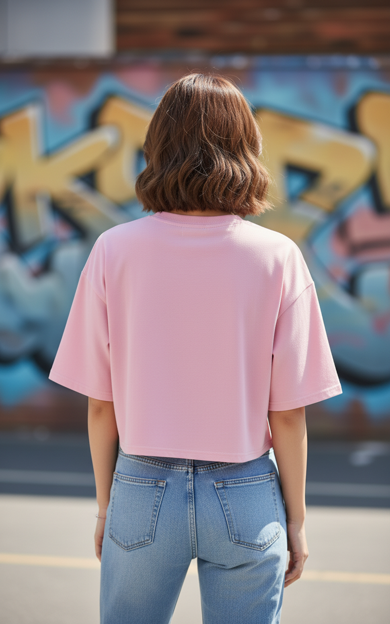 Rubik's Math Equation Crop Top  Pink