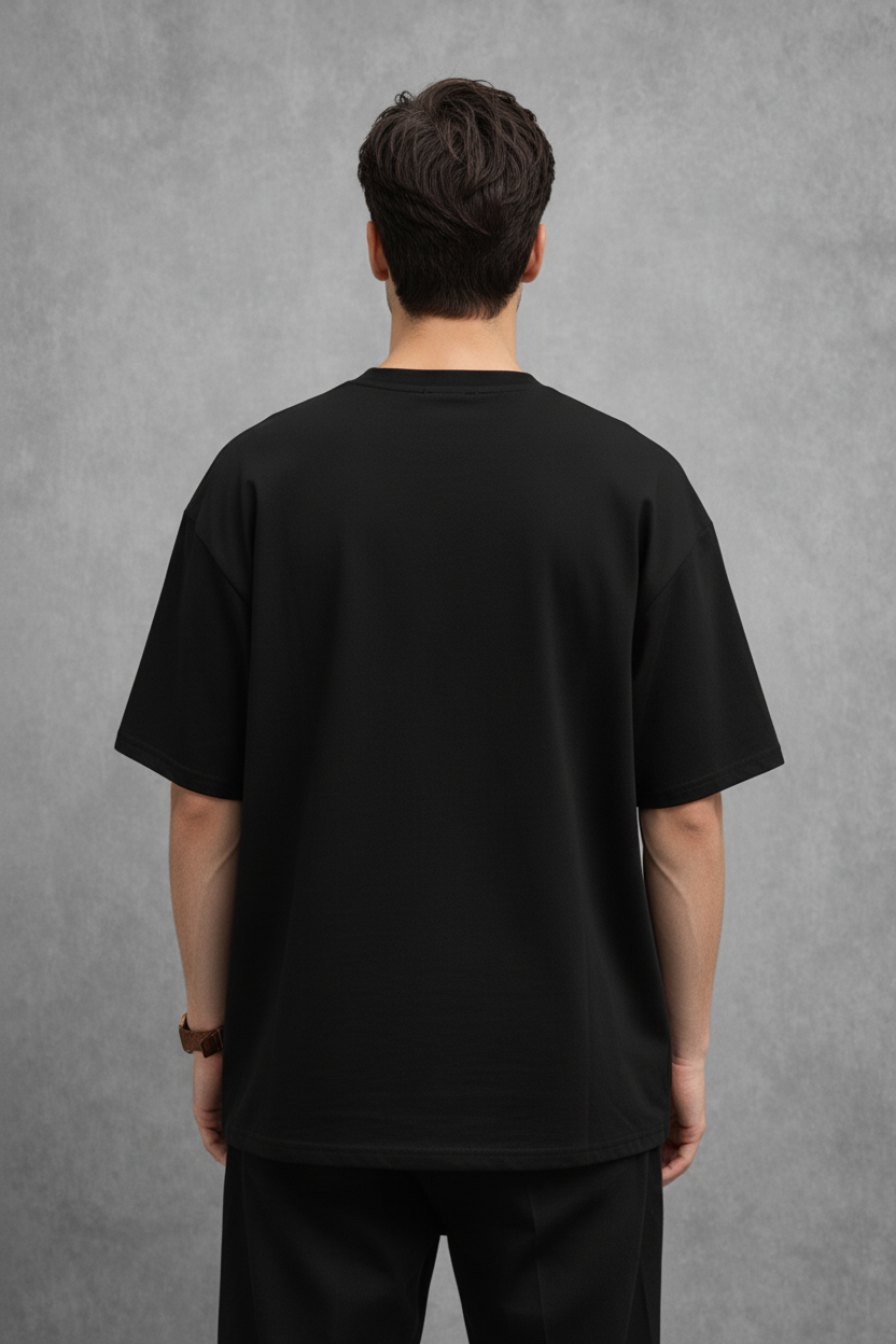 "Always Positive Thinking" Black Oversized Tee