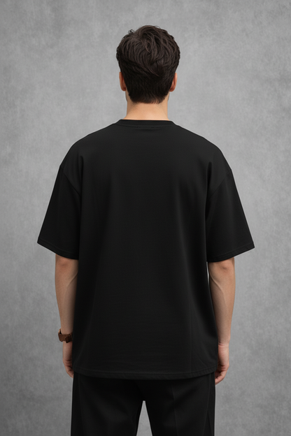 "Always Positive Thinking" Black Oversized Tee