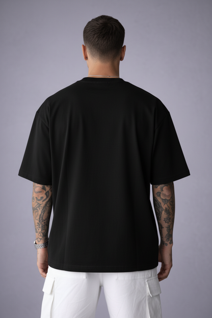 Minimalist Scribble Black Oversized Tee