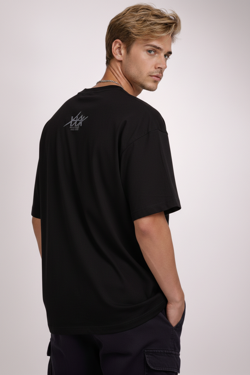 "Social Media Overload" Shark Oversized Tee