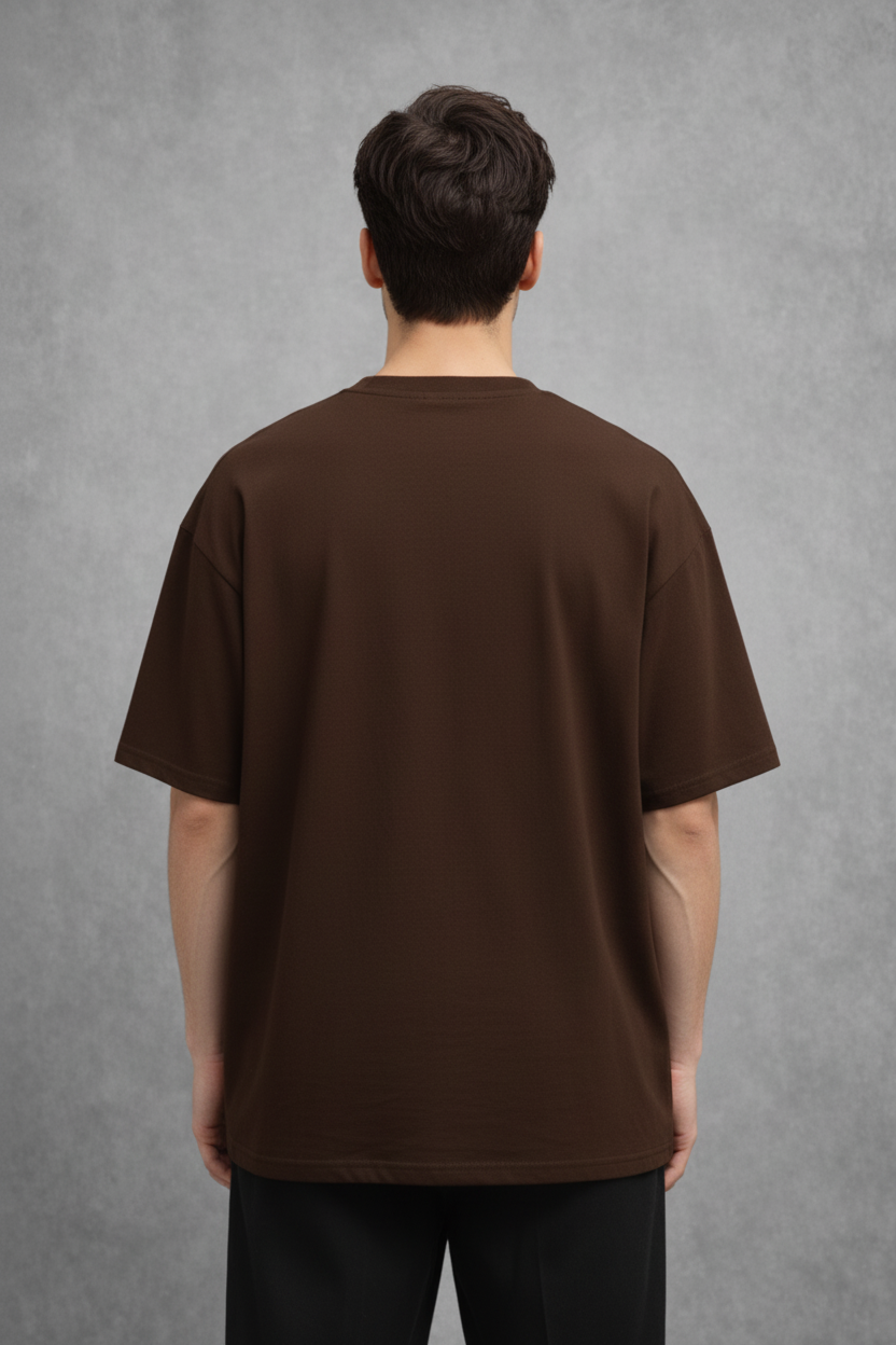 "Always Positive Thinking" Chocolate Brown Oversized Tee