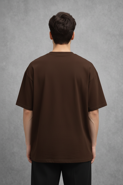 "Always Positive Thinking" Chocolate Brown Oversized Tee