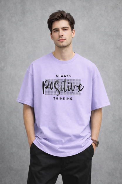 "Always Positive Thinking" Lavender Oversized Tee