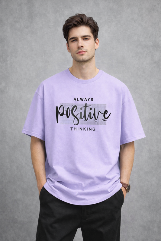 "Always Positive Thinking" Lavender Oversized Tee