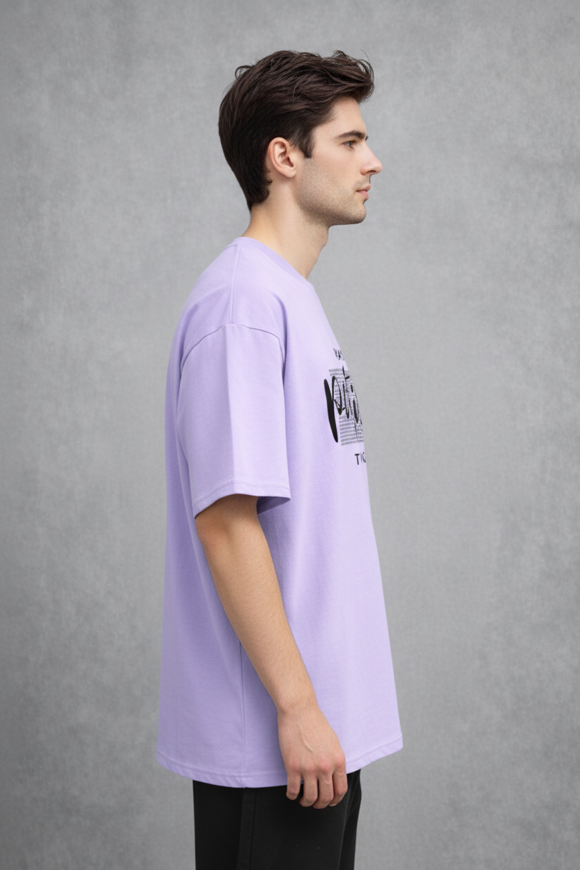 "Always Positive Thinking" Lavender Oversized Tee