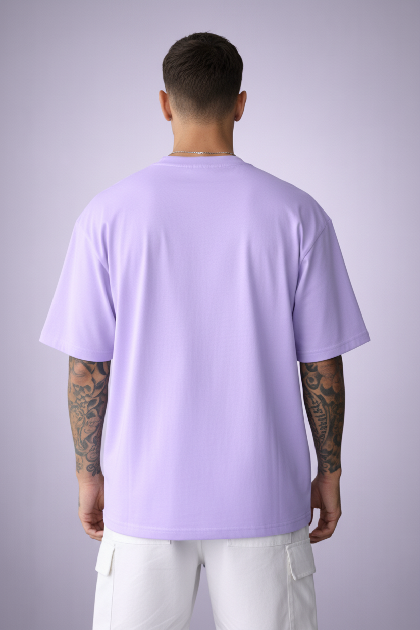 Lavender Abstract Scribble Oversized Tee