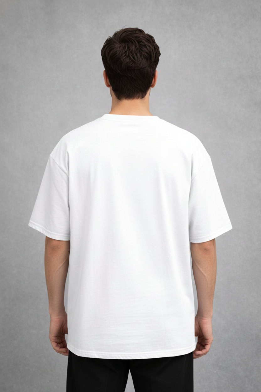 "Always Positive Thinking" White Oversized Tee