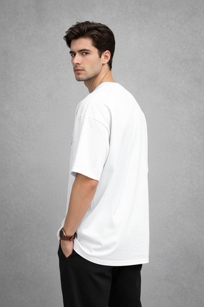 "Always Positive Thinking" White Oversized Tee