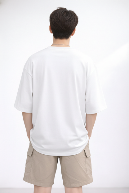 White "Peek-a-Bear" Oversized Tee