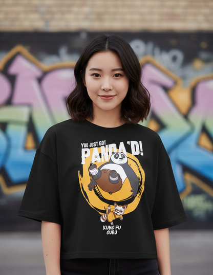 Oversized "Kung Fu Guru" Graphic T-Shirt