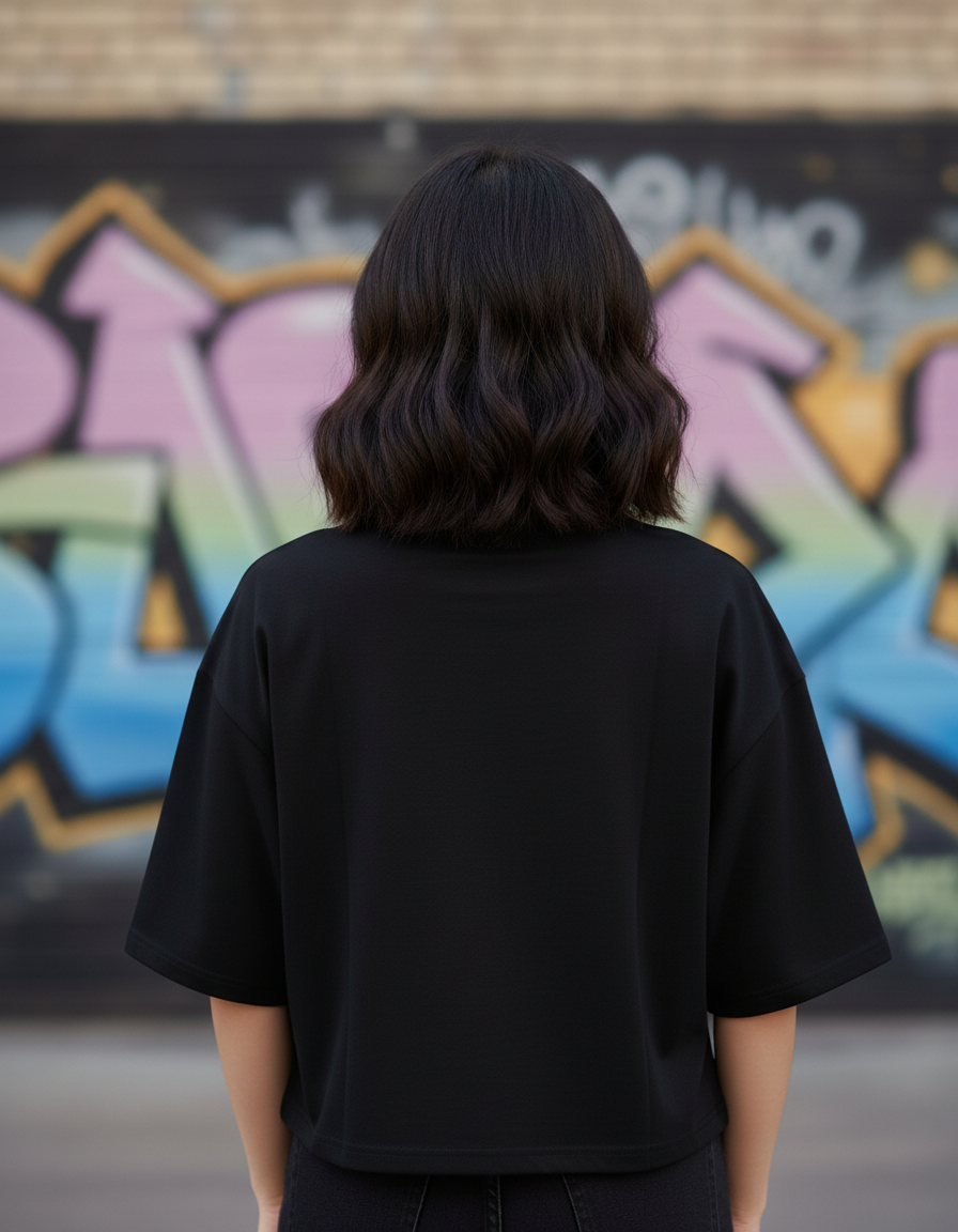 Oversized "Kung Fu Guru" Graphic T-Shirt