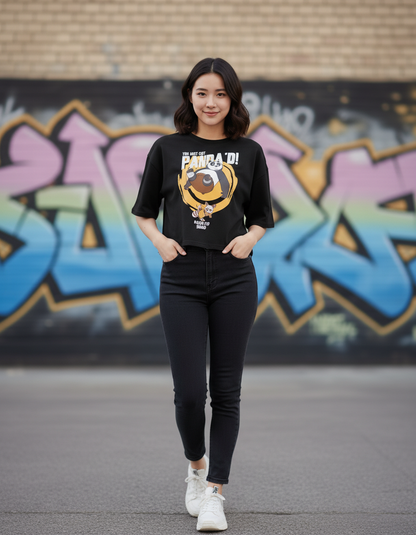 Oversized "Kung Fu Guru" Graphic T-Shirt