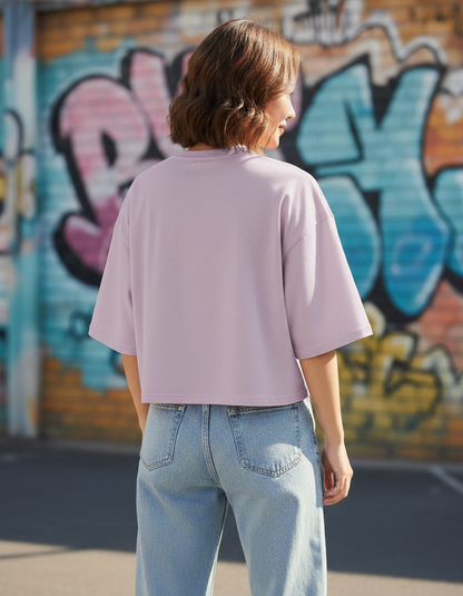 "Feelin' Hot" Graphic Oversized T-Shirt - Lavender Heavyweight Streetwear