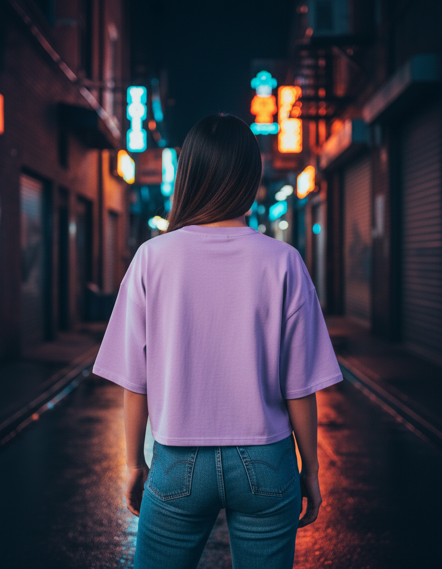 "Let's Rock" Graphic Oversized T-Shirt - Lavender Heavyweight Streetwear Tee