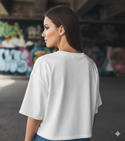 "Dangerous When Hungry" Cartoon Graphic Oversized T-Shirt - White Heavyweight Streetwear
