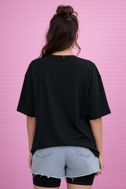 BEFALTU “Paris Cityscape” Oversized Black T-Shirt for Women