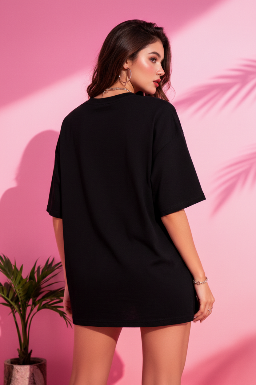 BEFALTU “Timeless Spider” Oversized Black T-Shirt for Women