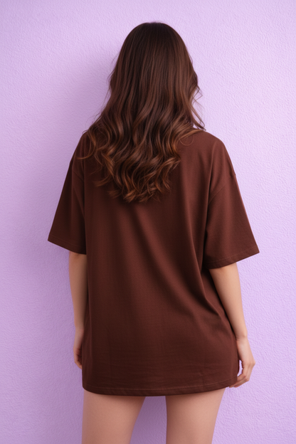 BEFALTU “West Bears Club” Oversized BROWN T-Shirt for Women