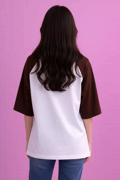BEFALTU “Find Inner Peace” Aesthetic Bow Raglan Oversized T-Shirt for Women