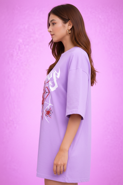 BEFALTU “Timeless Spider” Oversized LAVENDER T-Shirt for Women