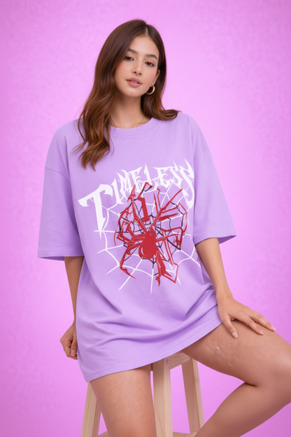 BEFALTU “Timeless Spider” Oversized LAVENDER T-Shirt for Women