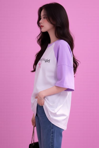 BEFALTU “I’m Literally Just a Girl” Aesthetic Oversized Raglan T-Shirt for Women