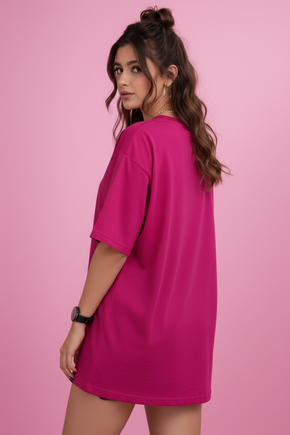 BEFALTU “DRIP” Minimal Street Style Oversized PINK T-Shirt for Women