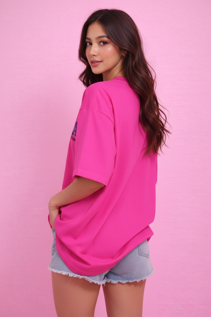 BEFALTU “LA Sunshine Confidence” Oversized PINK T-Shirt for Women