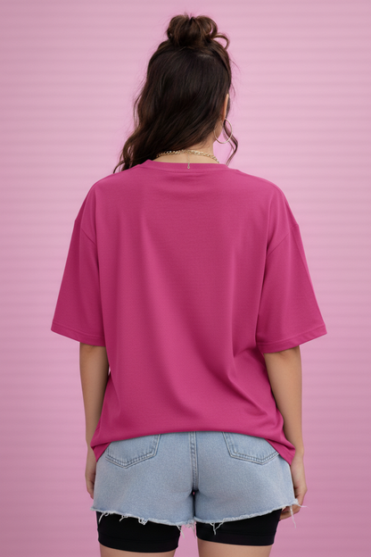 BEFALTU “Paris Cityscape” Oversized PINK T-Shirt for Women
