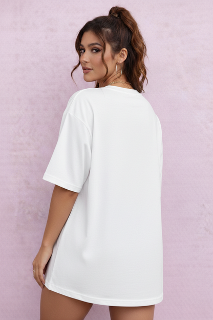 BEFALTU “Space Minimal” Oversized  WHITE  T-Shirt for Women