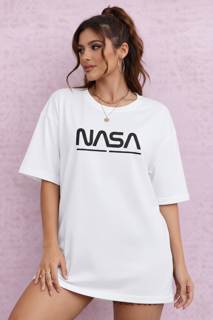 BEFALTU “Space Minimal” Oversized  WHITE  T-Shirt for Women
